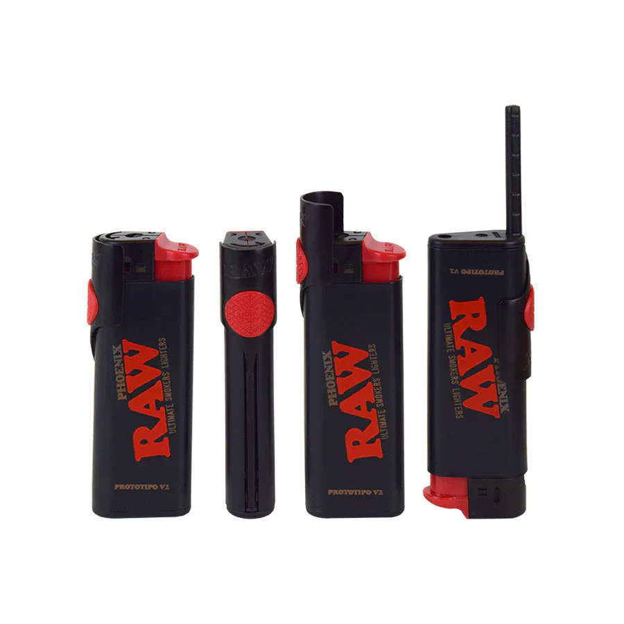 Raw Phoenix Black Lighter with Poker and Wind Shield x 1pc - Image 2