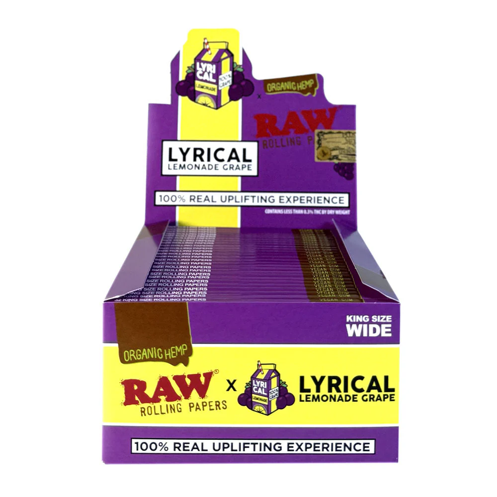 RAW Lyrical Grape Lemonade Flavor Rolling Papers – King Size Wide
