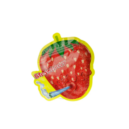 3.5g Strawberry Mylar Bags x 100 bags (1 pack)