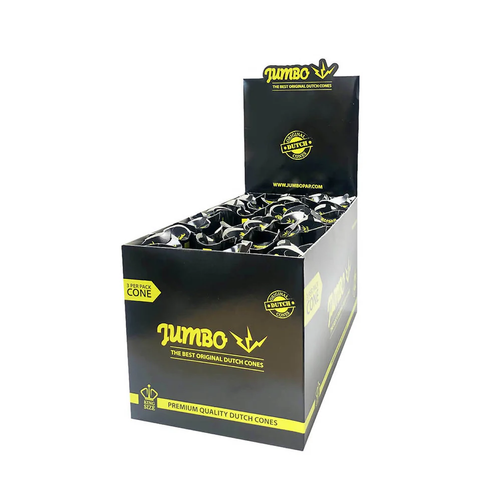 Jumbo Dutch Black Cone King Size 3Pack