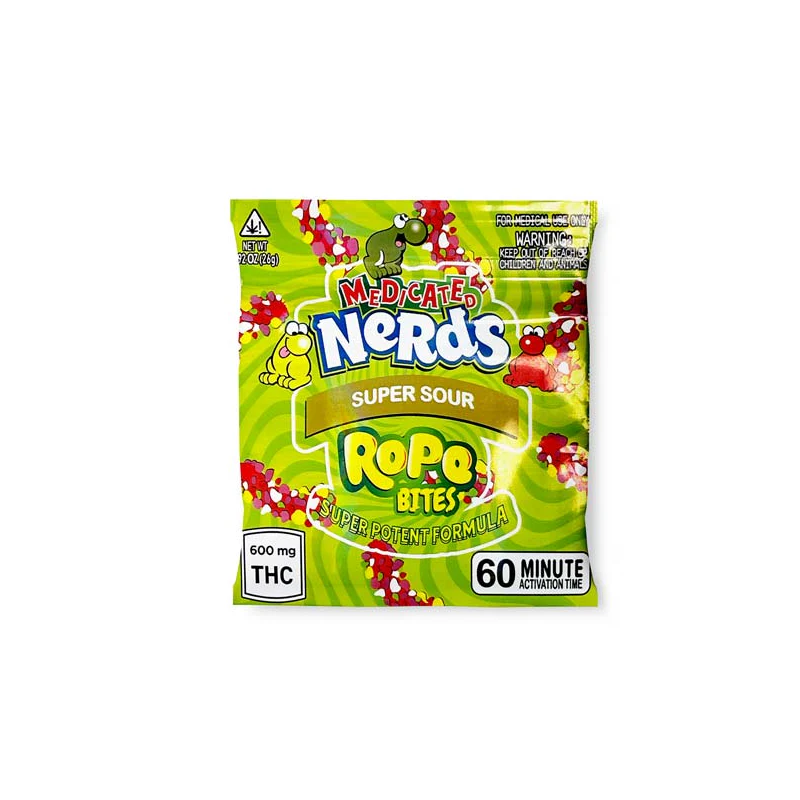 3.5g Nerds Rope Bites Green Mylar Bags x 100 bags (1 pack)