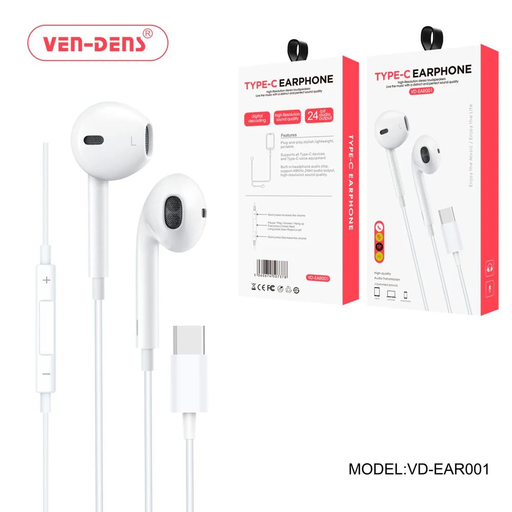Ven Dens Type C Earphones Handsfree-(EAR001) x 1pc