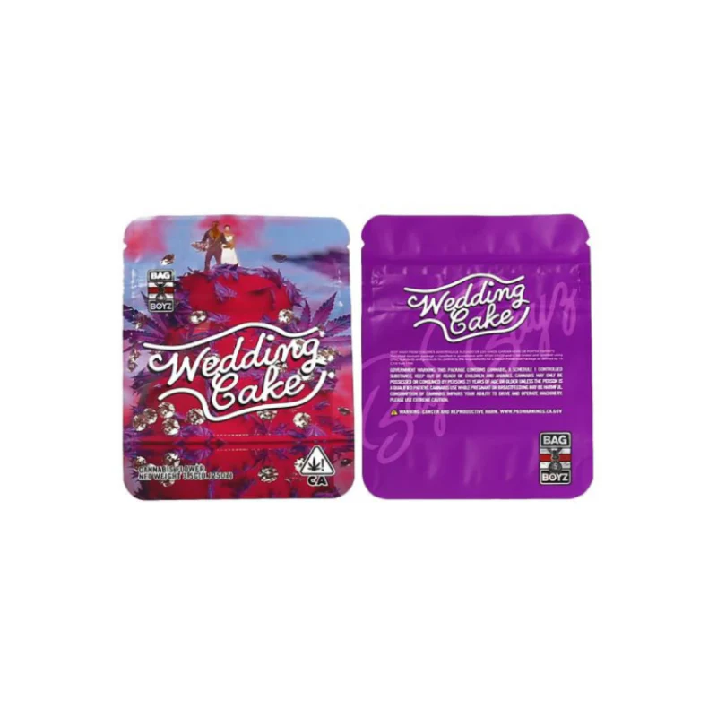3.5g Wedding Cake Mylar Bags x 100 bags (1 pack)